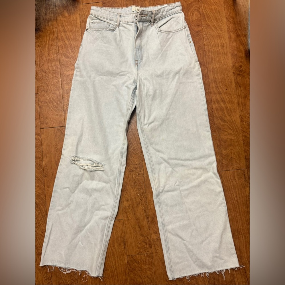 H&M Distressed Light-Wash Jeans